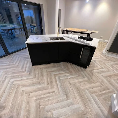 A kitchen isle featuring Flooring installed by Carpet and Vinyl in the Cotswolds and Southwest